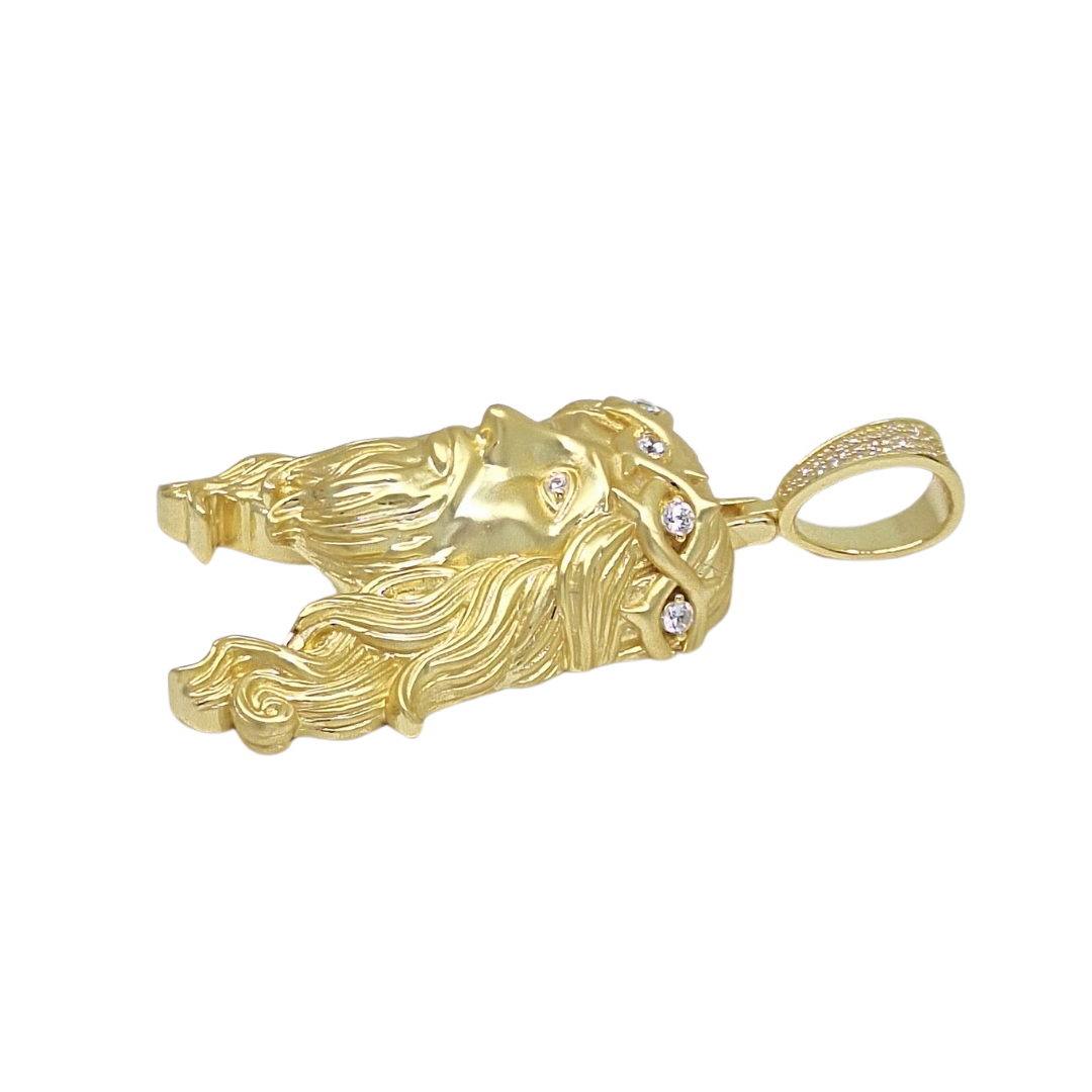 Silver /Gold Plated CZ Jesus Head Pendant