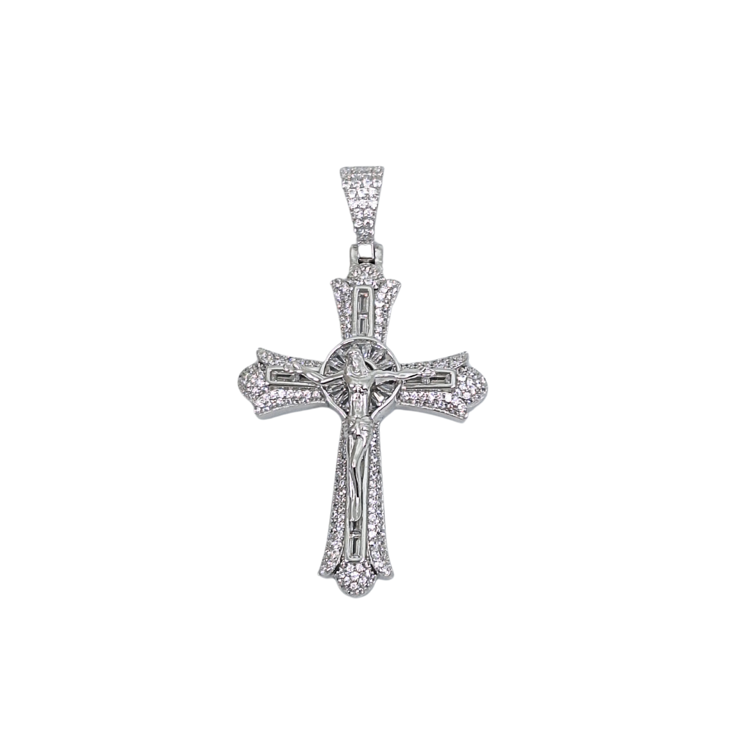 Silver Cubic Zirconia Crucifix