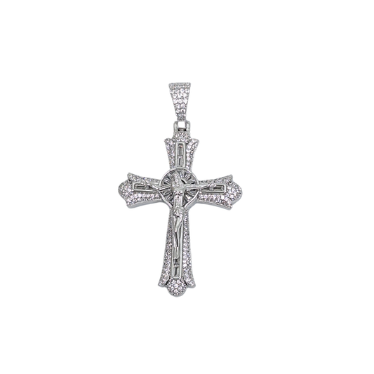 Silver Cubic Zirconia Crucifix