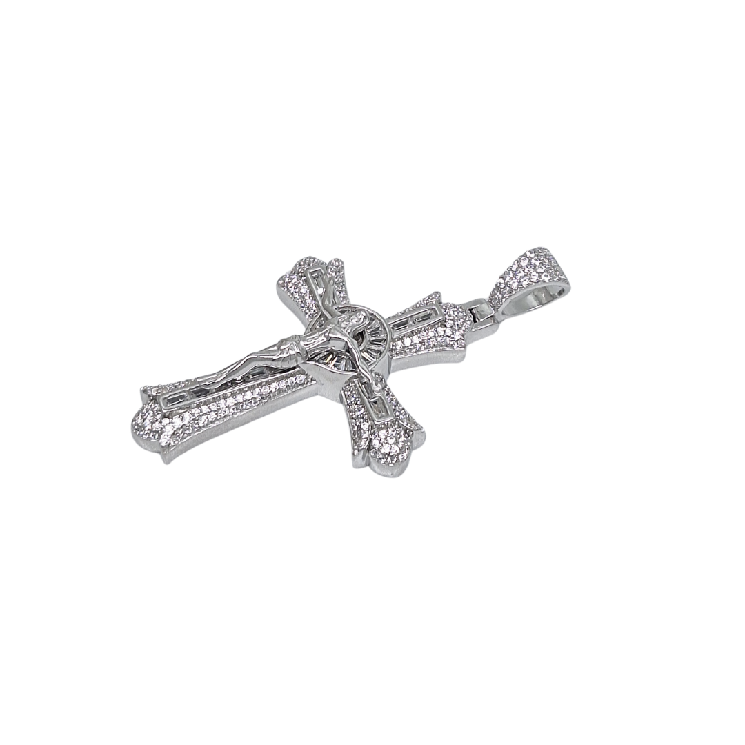 Silver Cubic Zirconia Crucifix