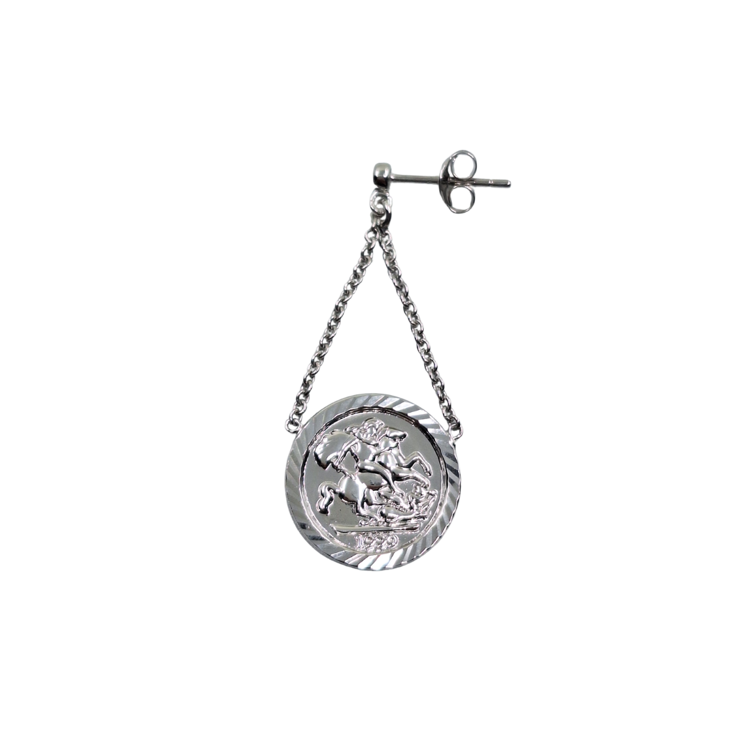 Silver St George Drop Earrings
