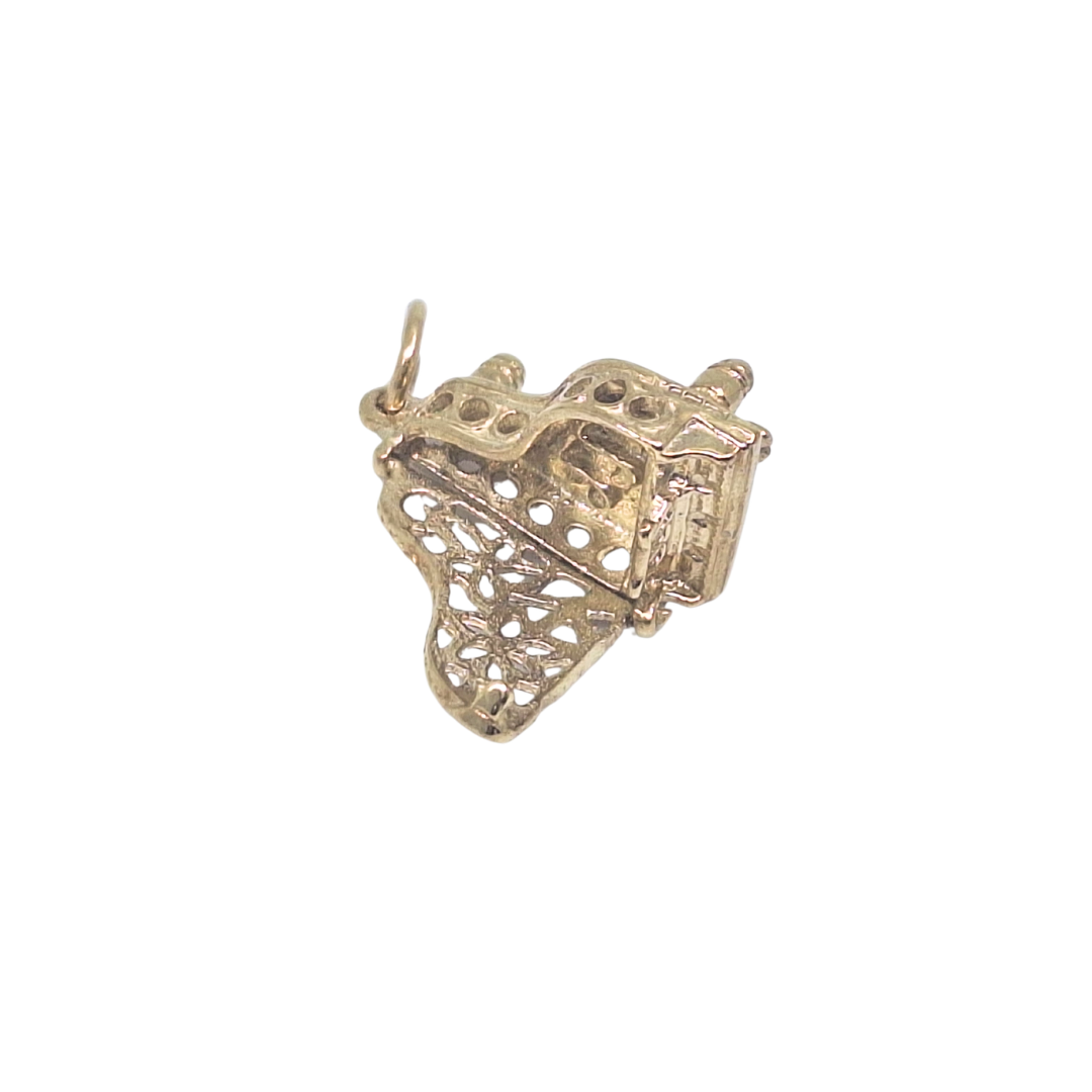 9ct Yellow Gold Piano Charm