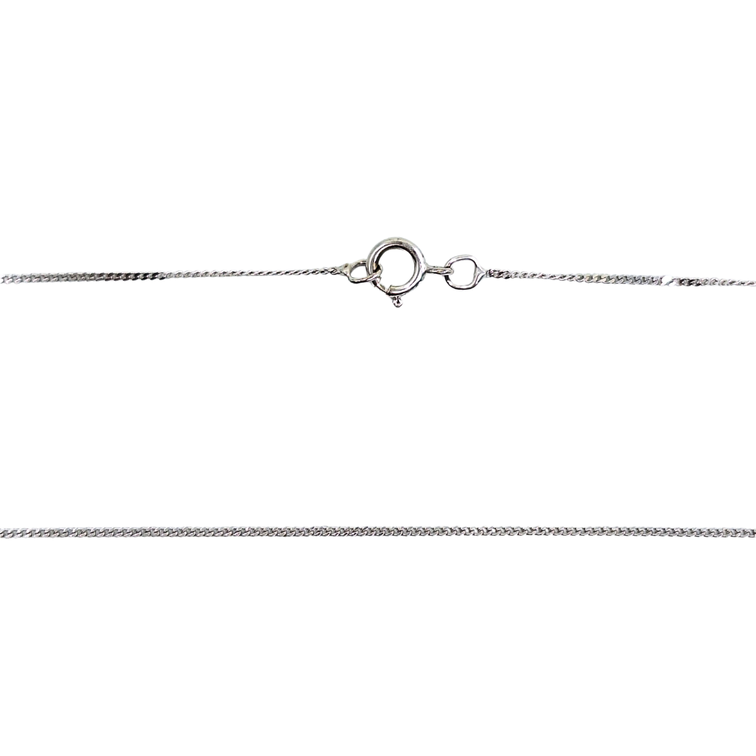 9ct White Gold Chanel Set Diamond Cross Necklace 0.1ct
