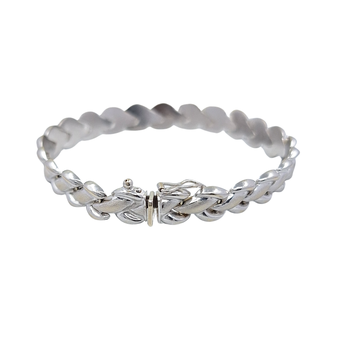 9ct White Gold Woven Style Bracelet 7.5"