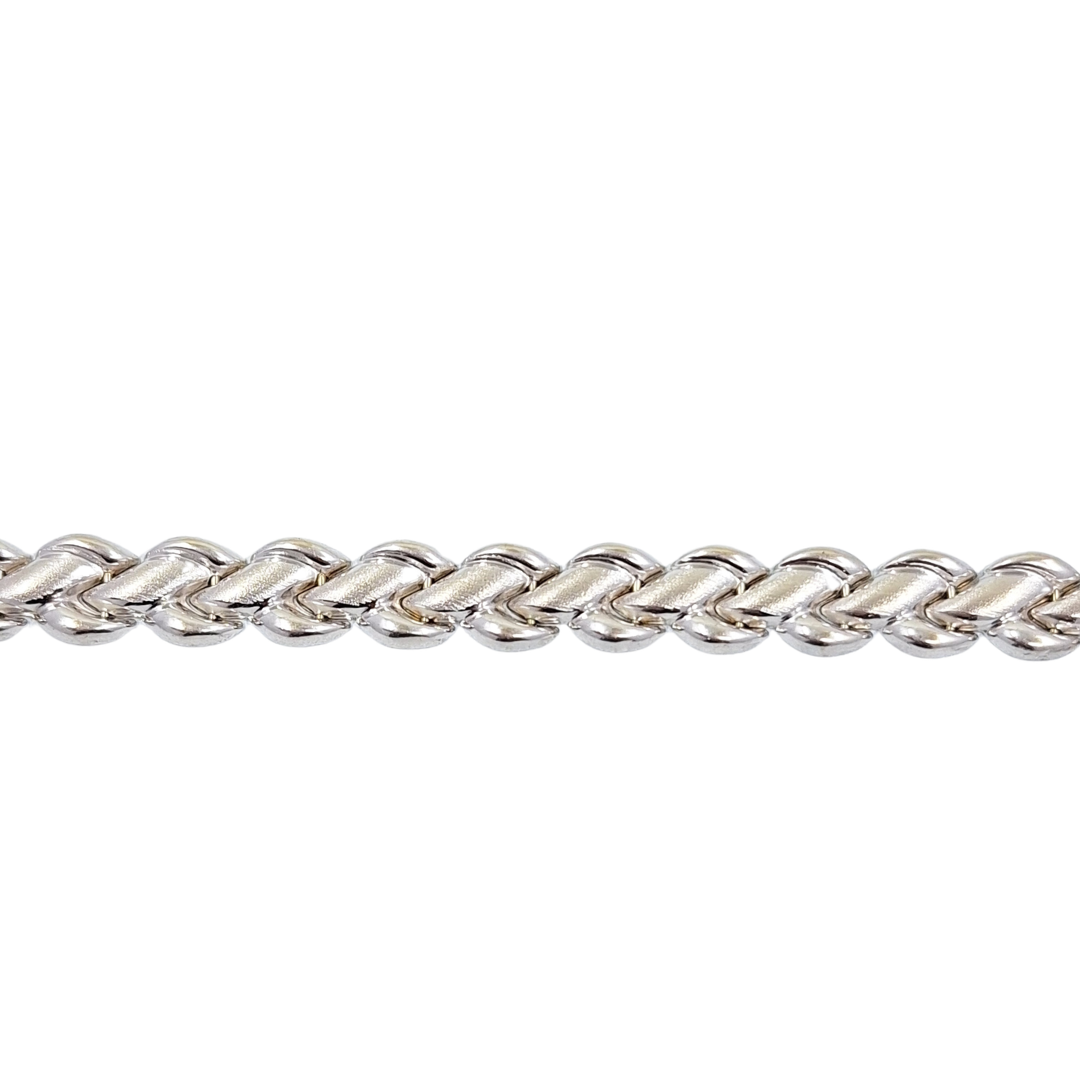 9ct White Gold Woven Style Bracelet 7.5"