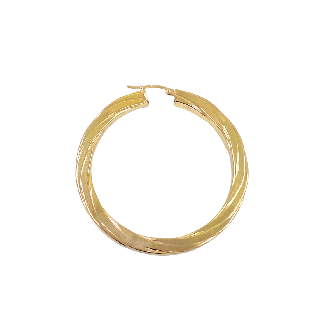 9ct Yellow Gold Twist Hoop Earrings