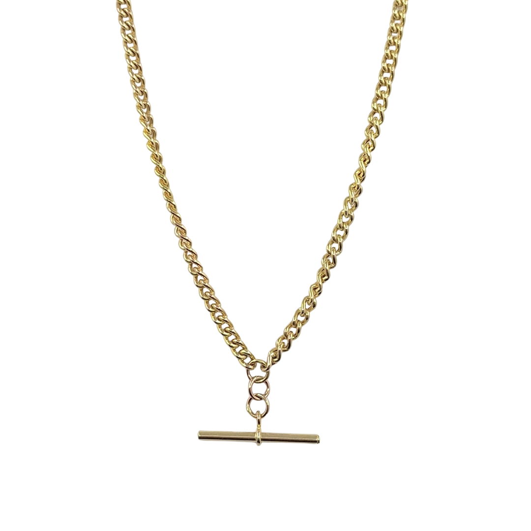 9ct Yellow Gold Albert T Bar Chain 18"