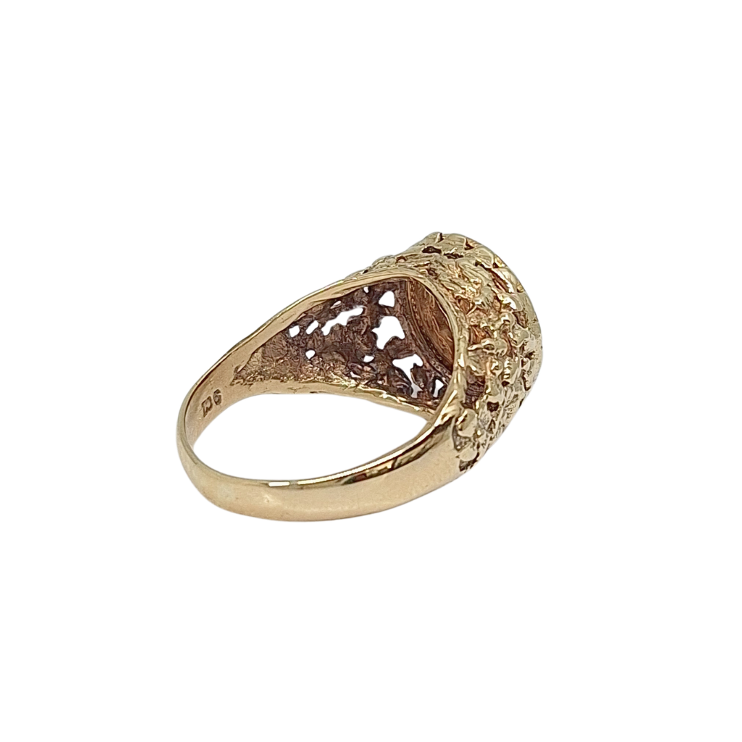 9ct Yellow Gold Mexican Peso Ring 1945