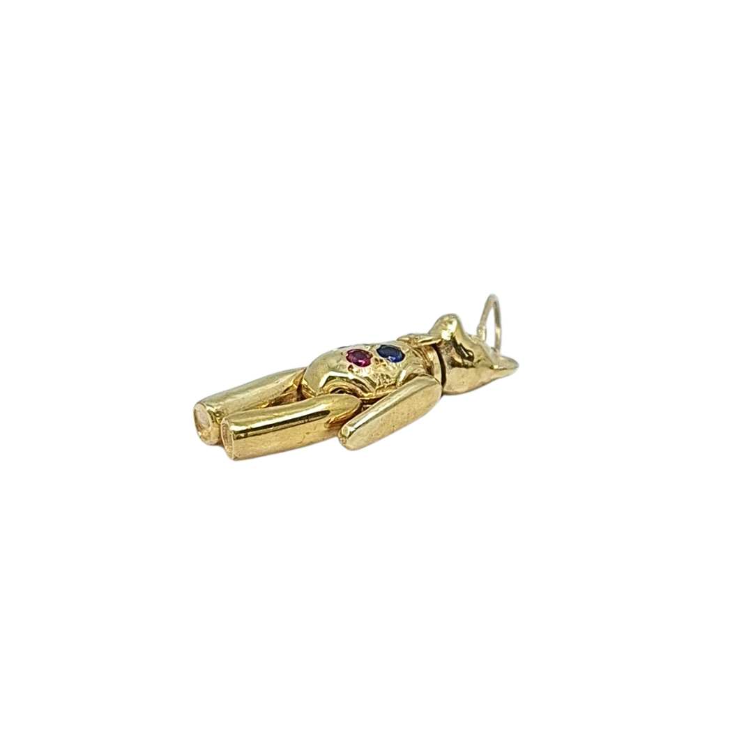 9ct Yellow Gold CZ Teddy Pendant