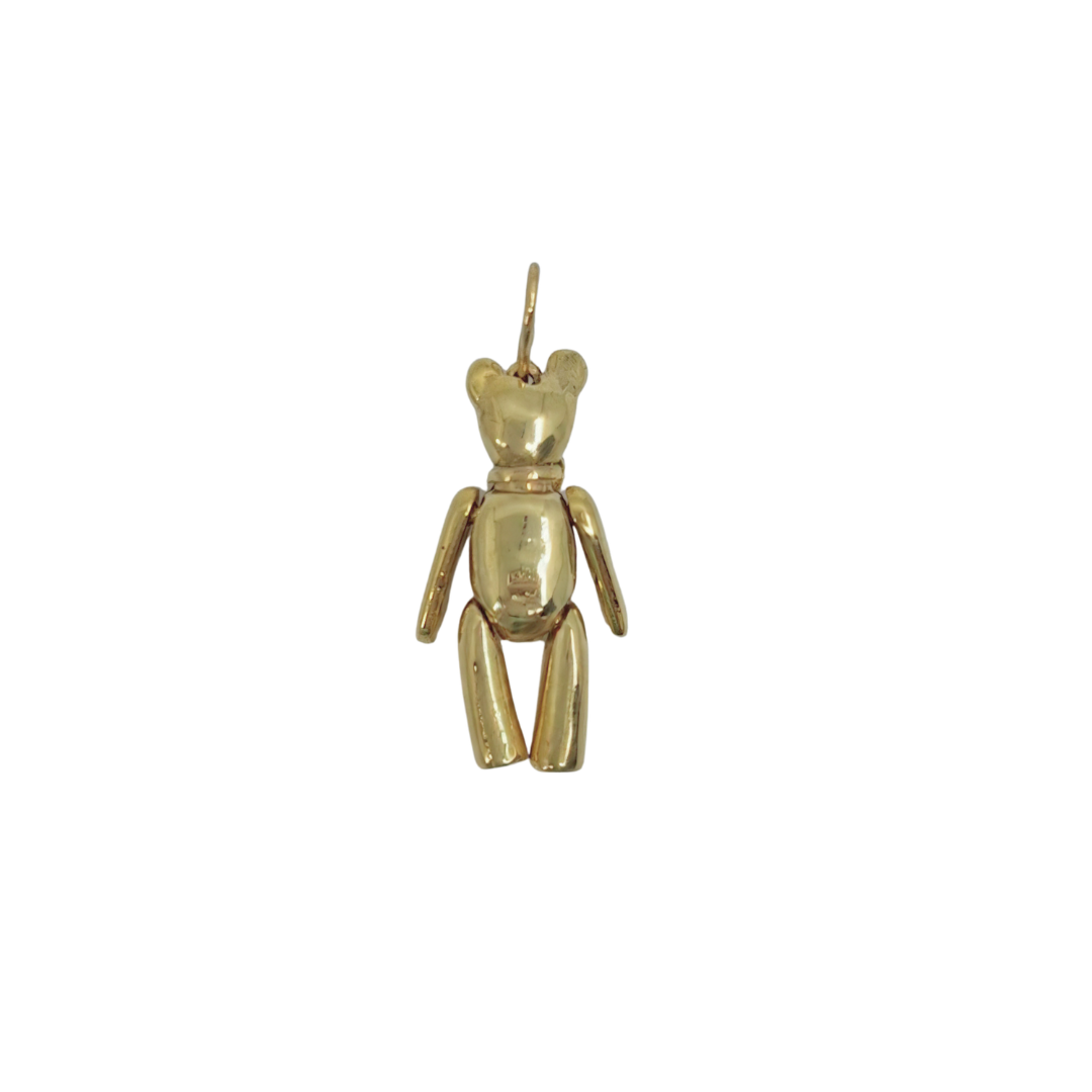 9ct Yellow Gold CZ Teddy Pendant