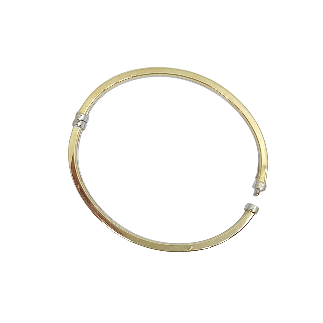 9ct Two Colour Gold Hinged Bangle