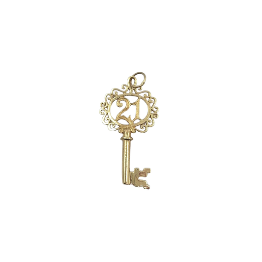 9ct Yellow Gold 21 Key Pendant
