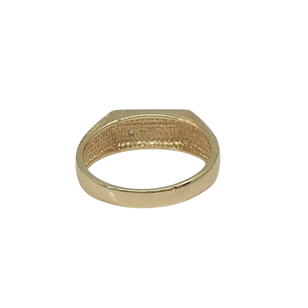 9ct Yellow Gold Diamond Set Signet Ring