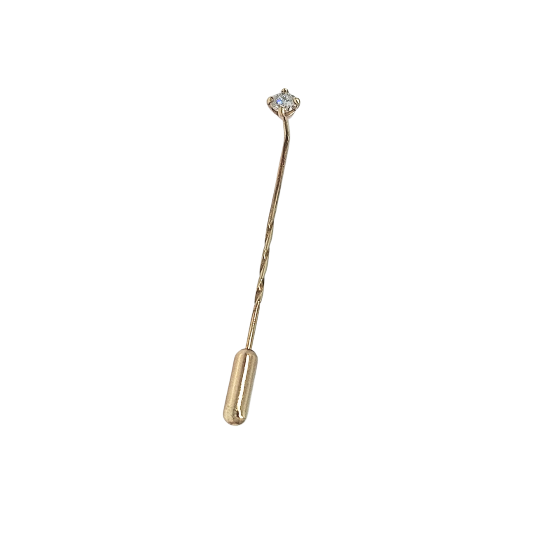 9ct Yellow Gold Diamond Tie Pin