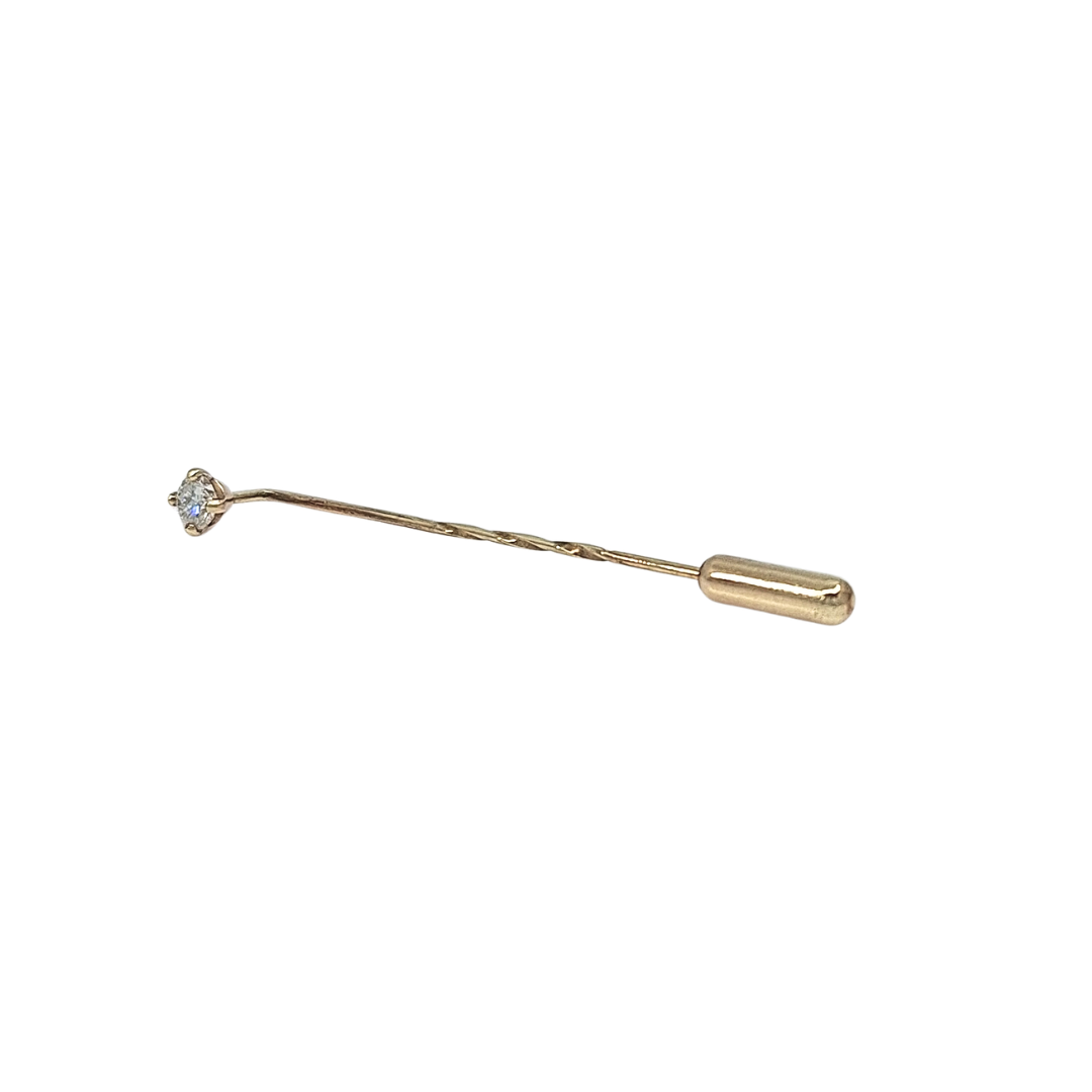 9ct Yellow Gold Diamond Tie Pin