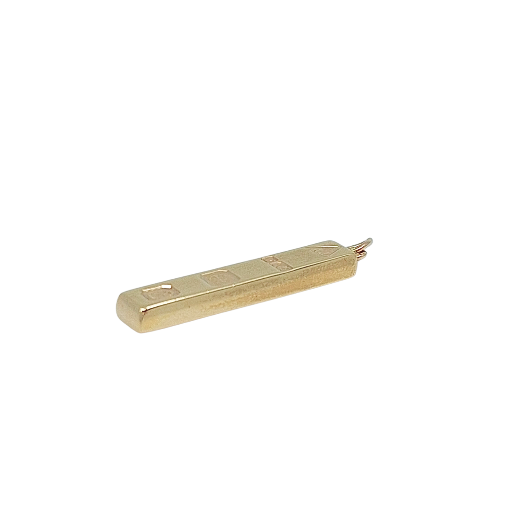 9ct Yellow Gold Ingot Pendant