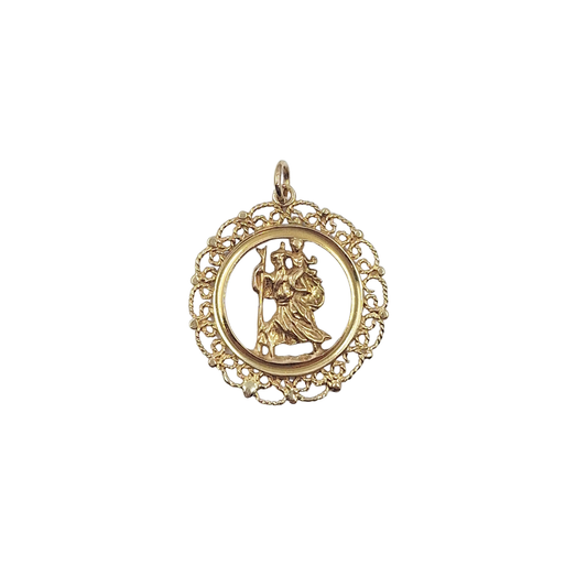 9ct Yellow Gold St Christopher Pendant
