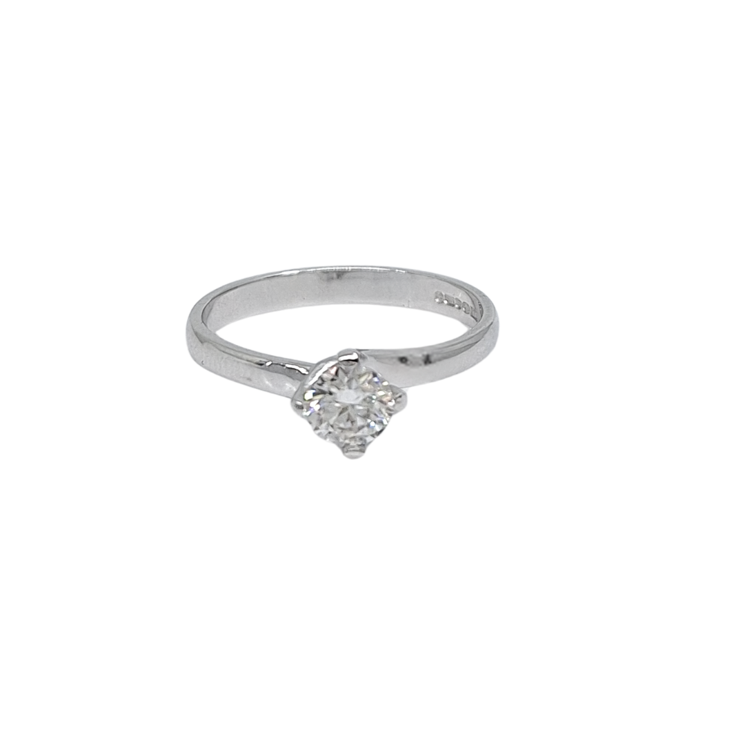 9ct White Gold Diamond Solitaire Ring