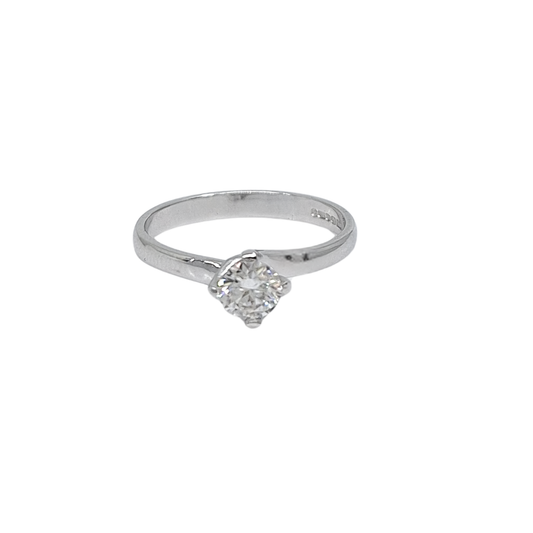 9ct White Gold Diamond Solitaire Ring