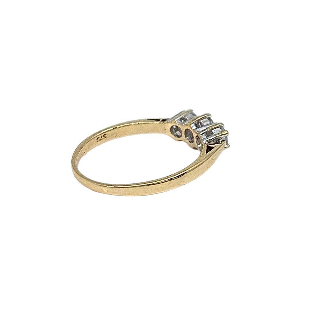 9ct Yellow Gold Three Stone Diamond Ring 0.50ct