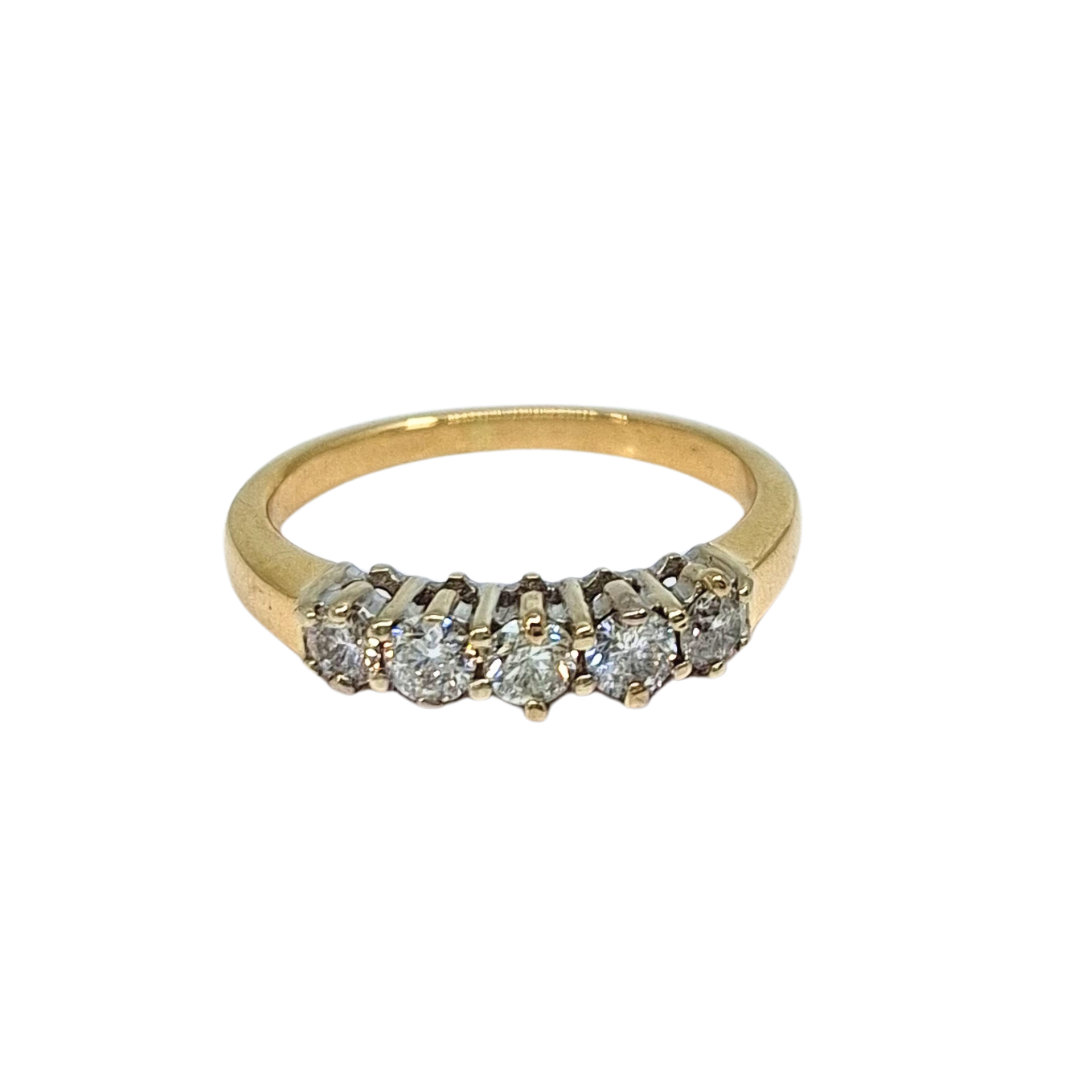 18ct Yellow Gold Five Stone Diamond Ring