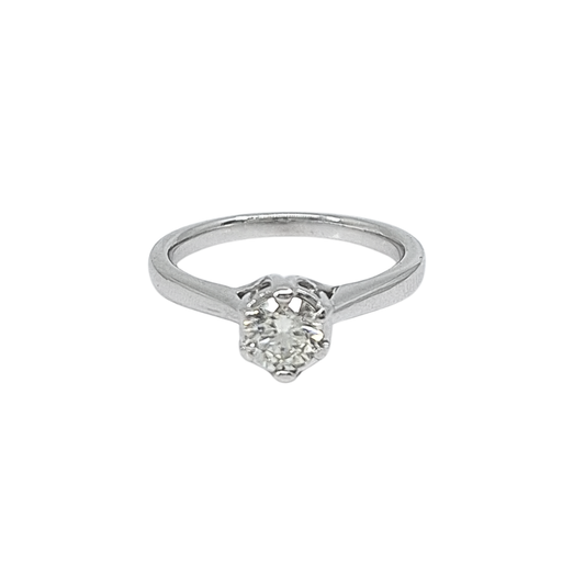 9ct White Gold Diamond Solitaire Ring 0.50ct
