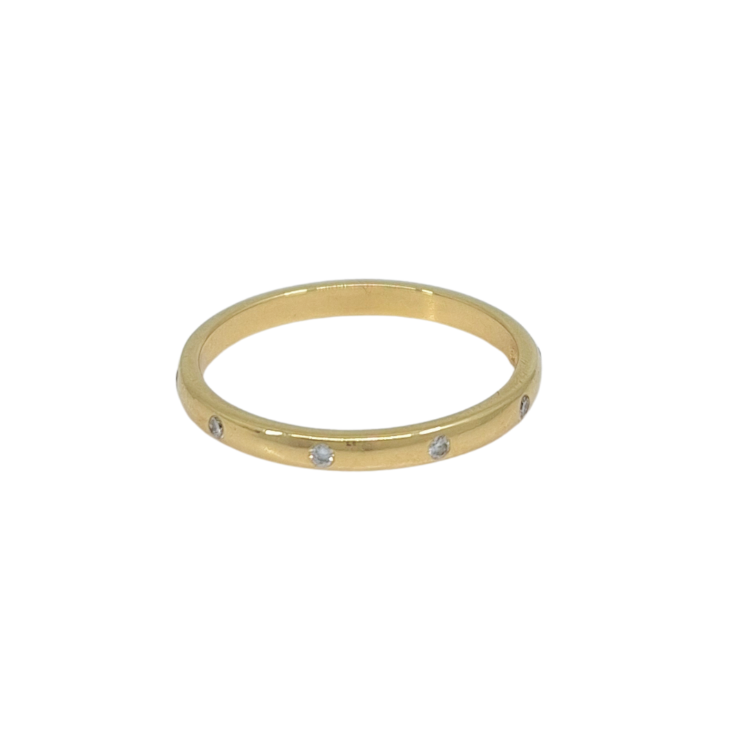 18ct Yellow Gold Diamond Set Wedding Band 2mm