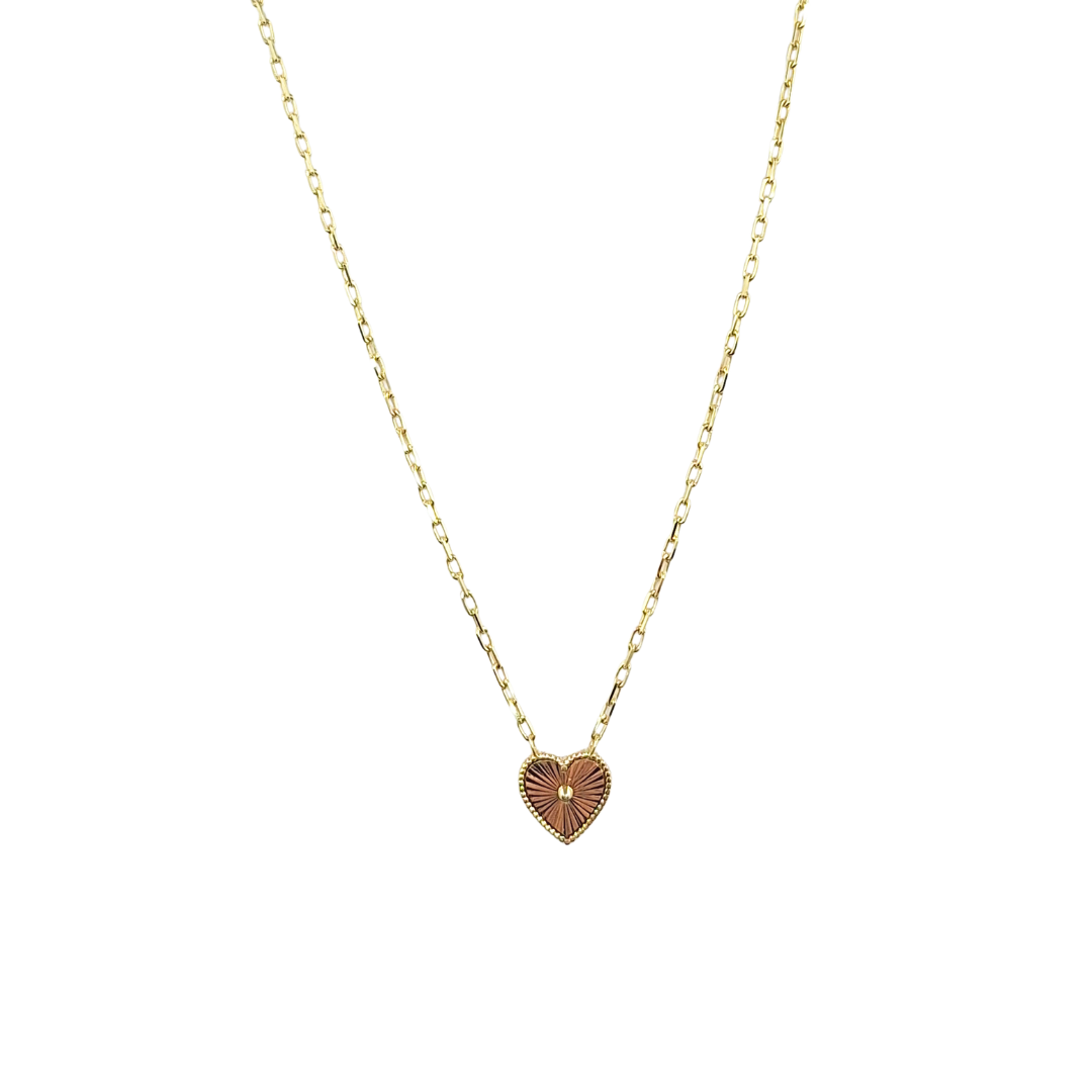 9ct Yellow Gold Heart Pendant 18"
