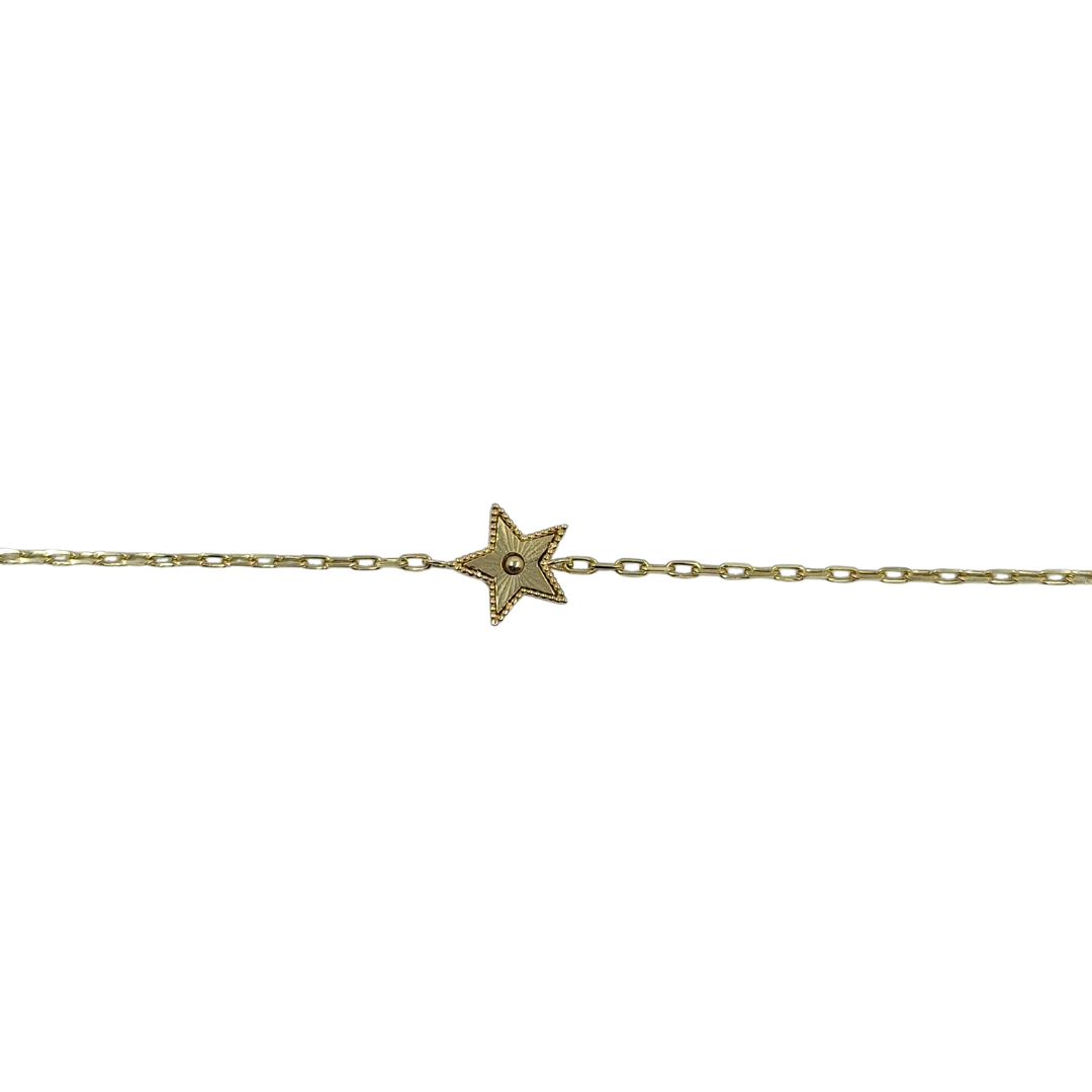 9ct Yellow Gold Star Bracelet 7.5"