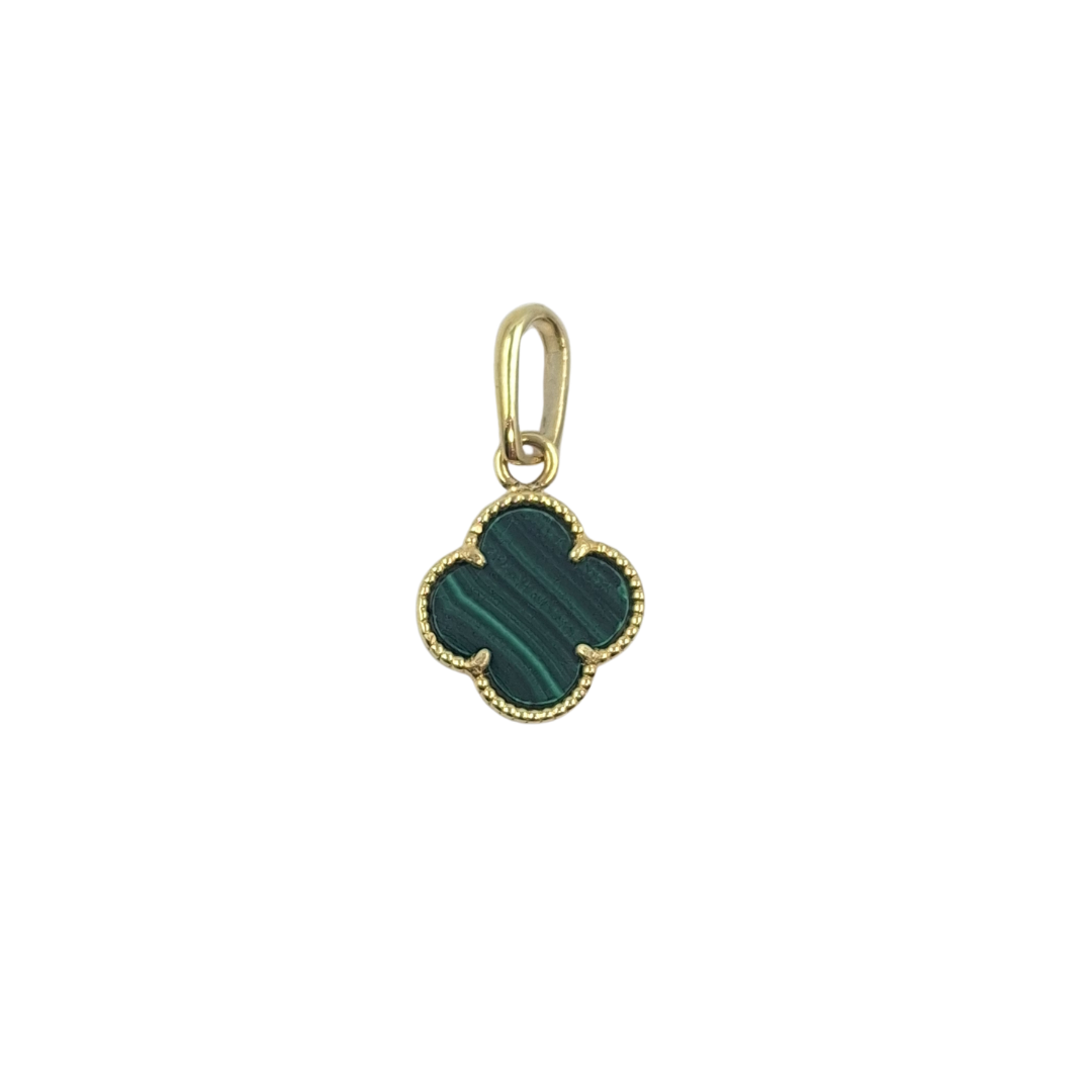 9cy Yellow Gold Malachite Pendant