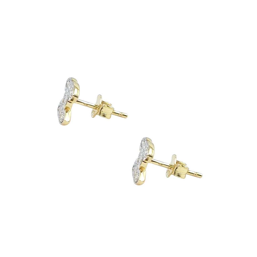 9ct Yellow Gold CC CZ Earrings