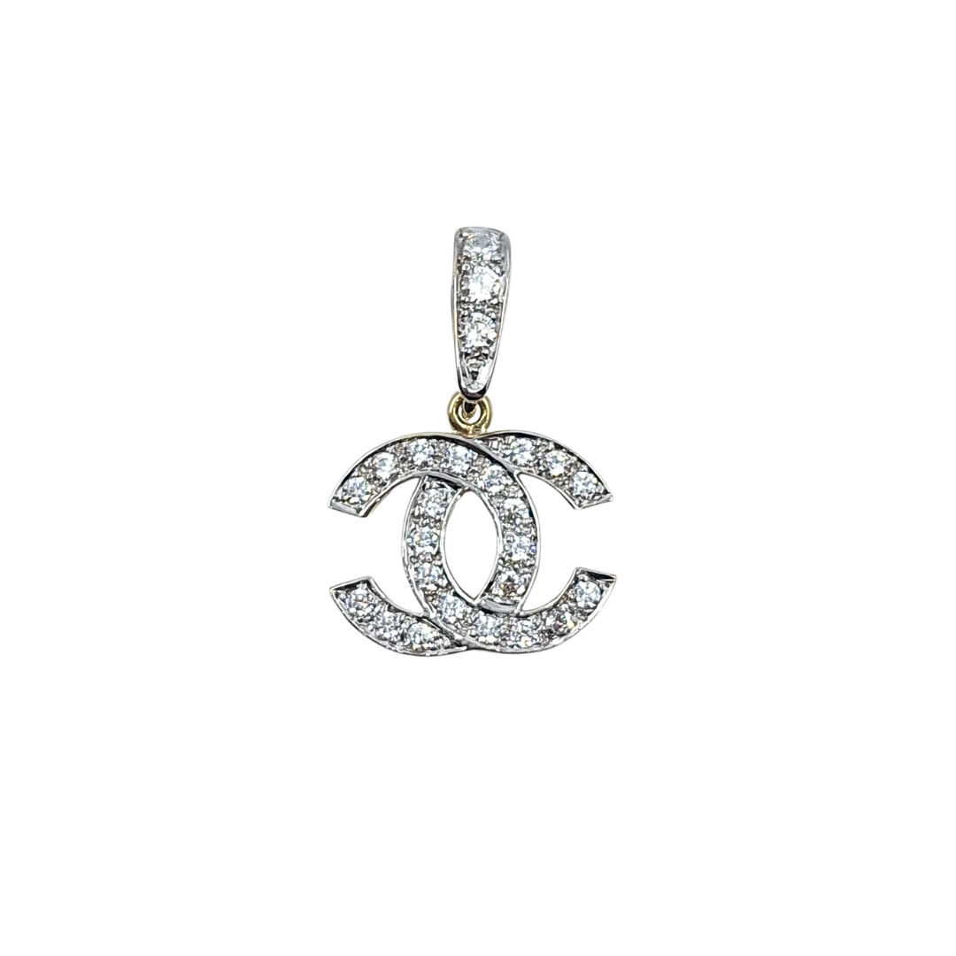 9ct Yellow Gold CC CZ Pendant
