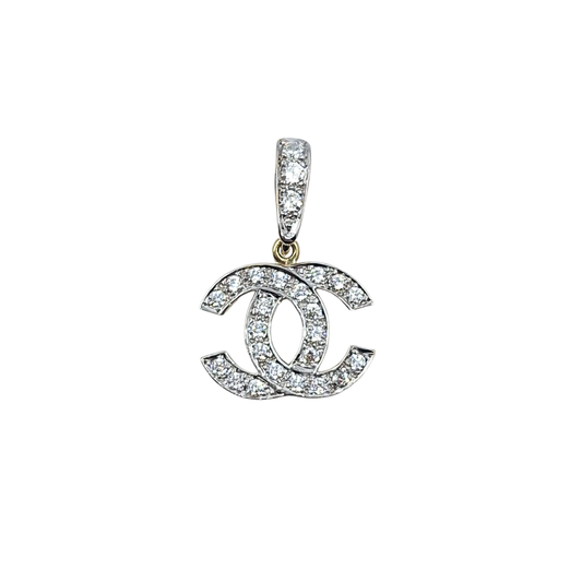 9ct Yellow Gold CC CZ Pendant