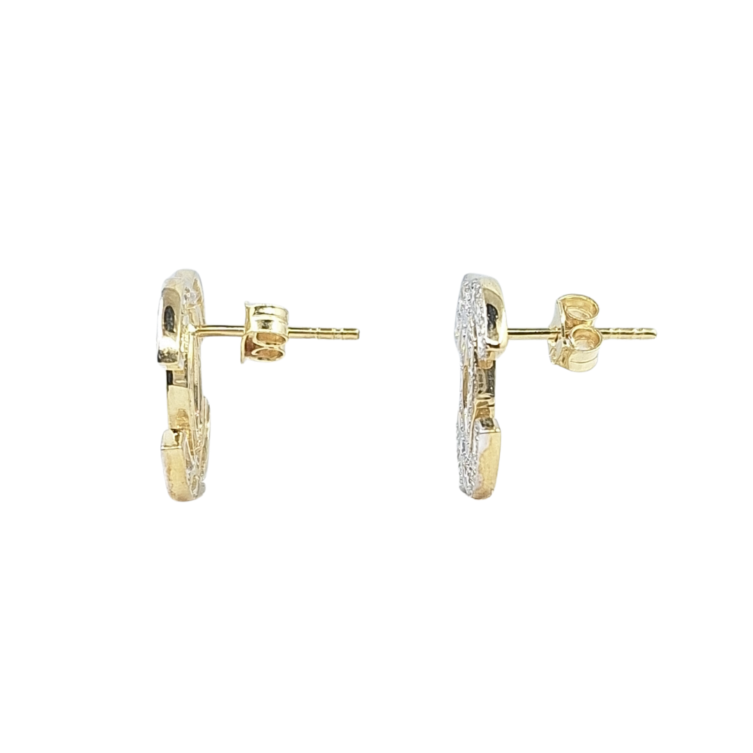 9ct Yellow Gold CC CZ Stud Earrings