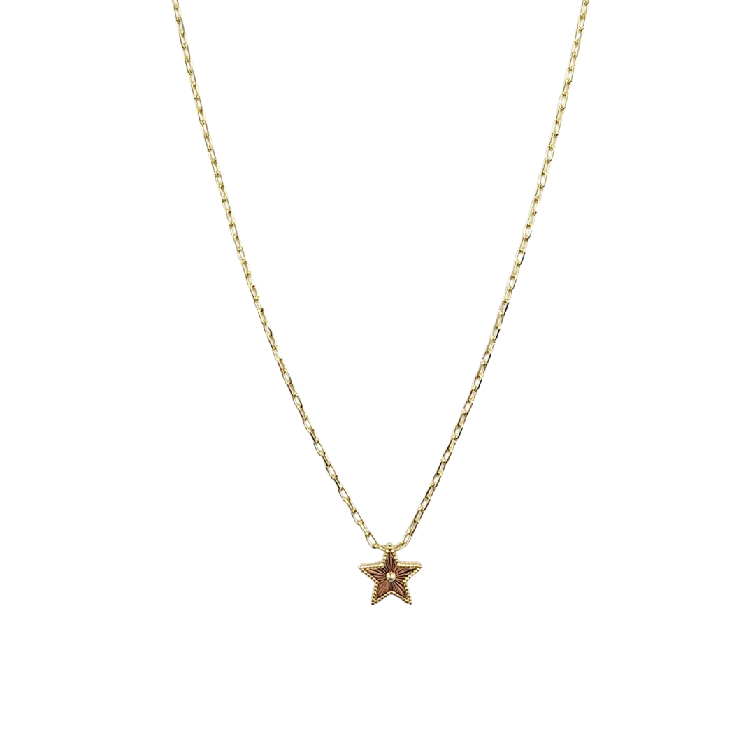9ct Yellow Gold Star pendant 18"