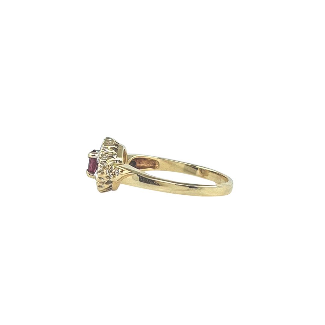 9ct Yellow Gold Gemstone & Diamond Ring