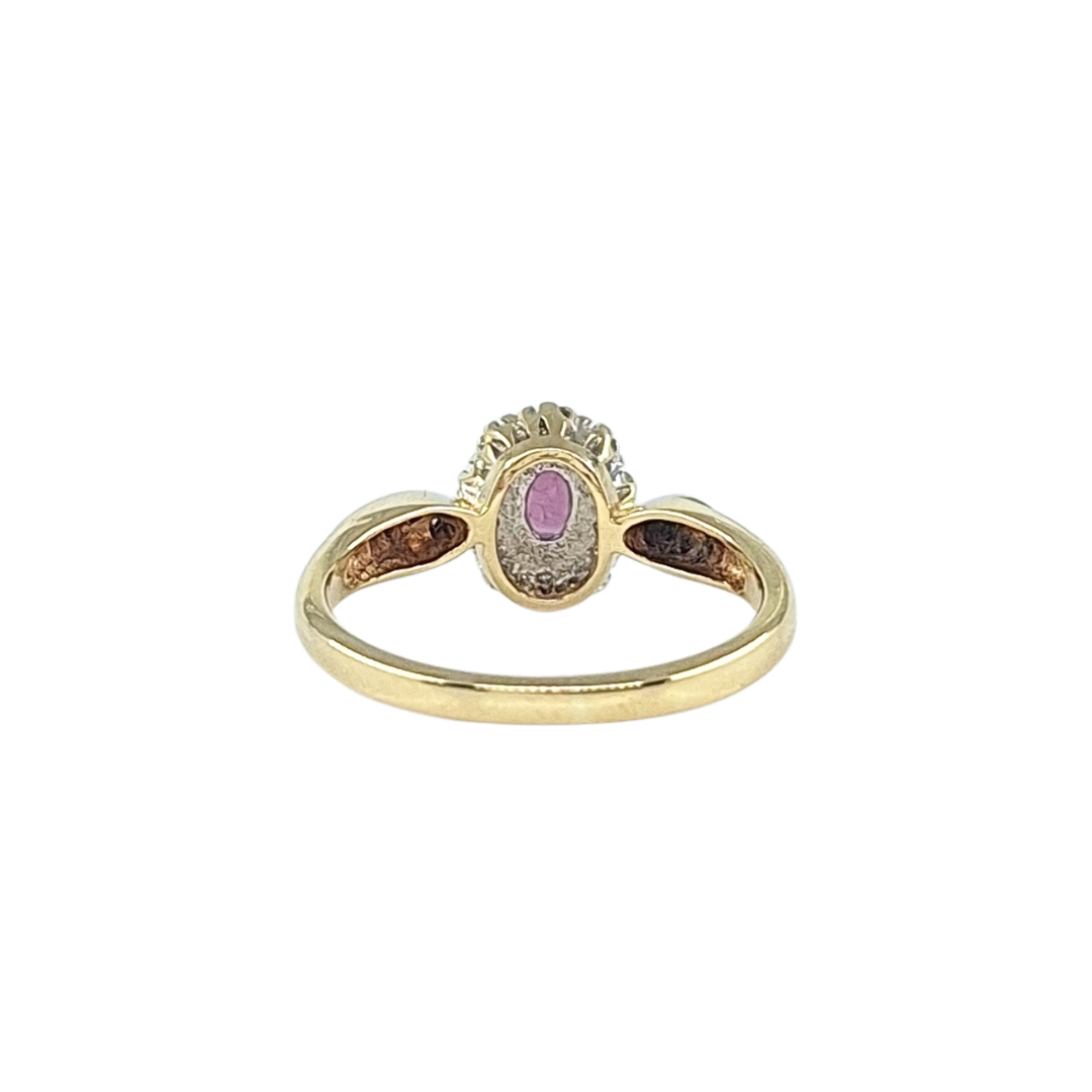 9ct Yellow Gold Gemstone & Diamond Ring