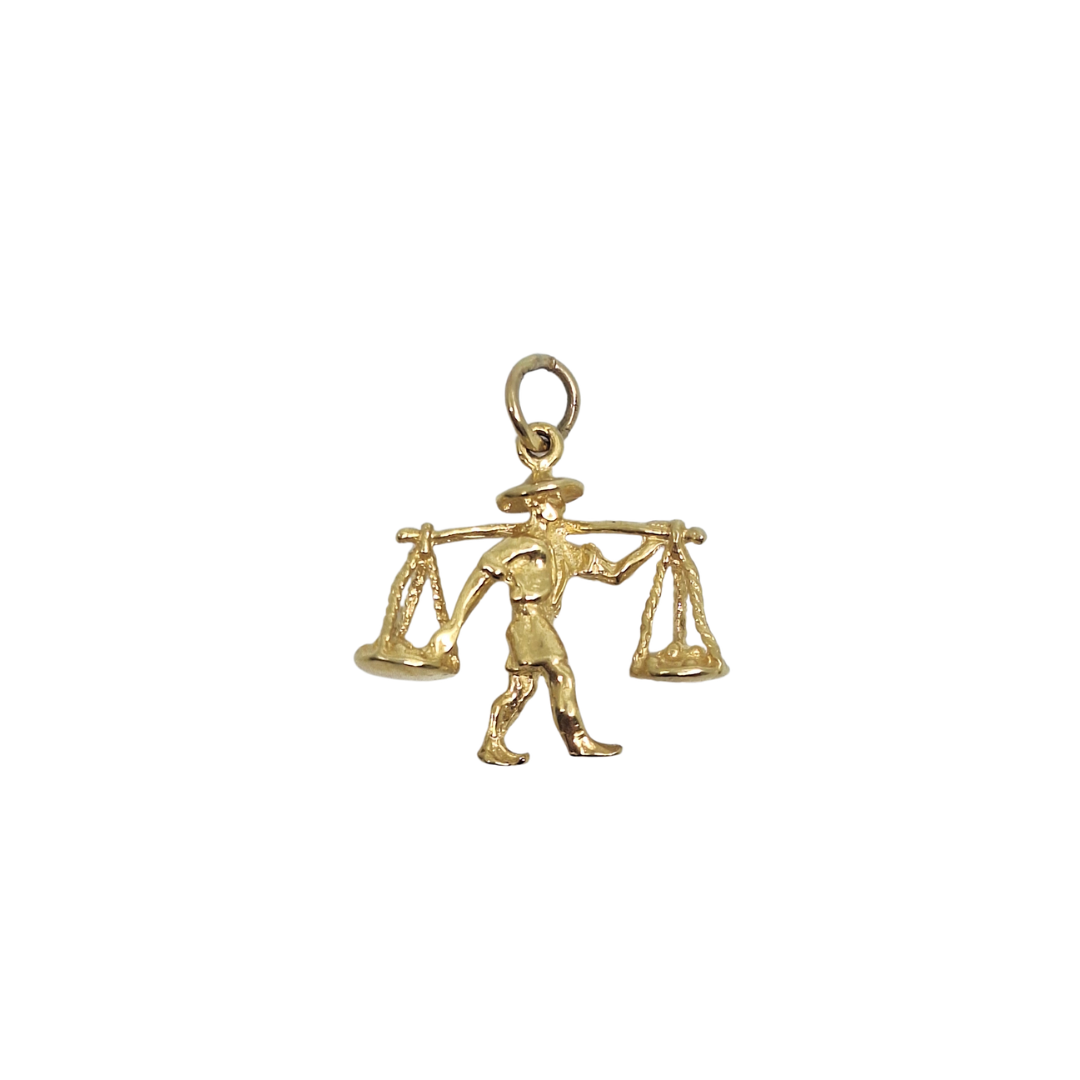14ct Yellow Gold Asian Rice Carrier Charm
