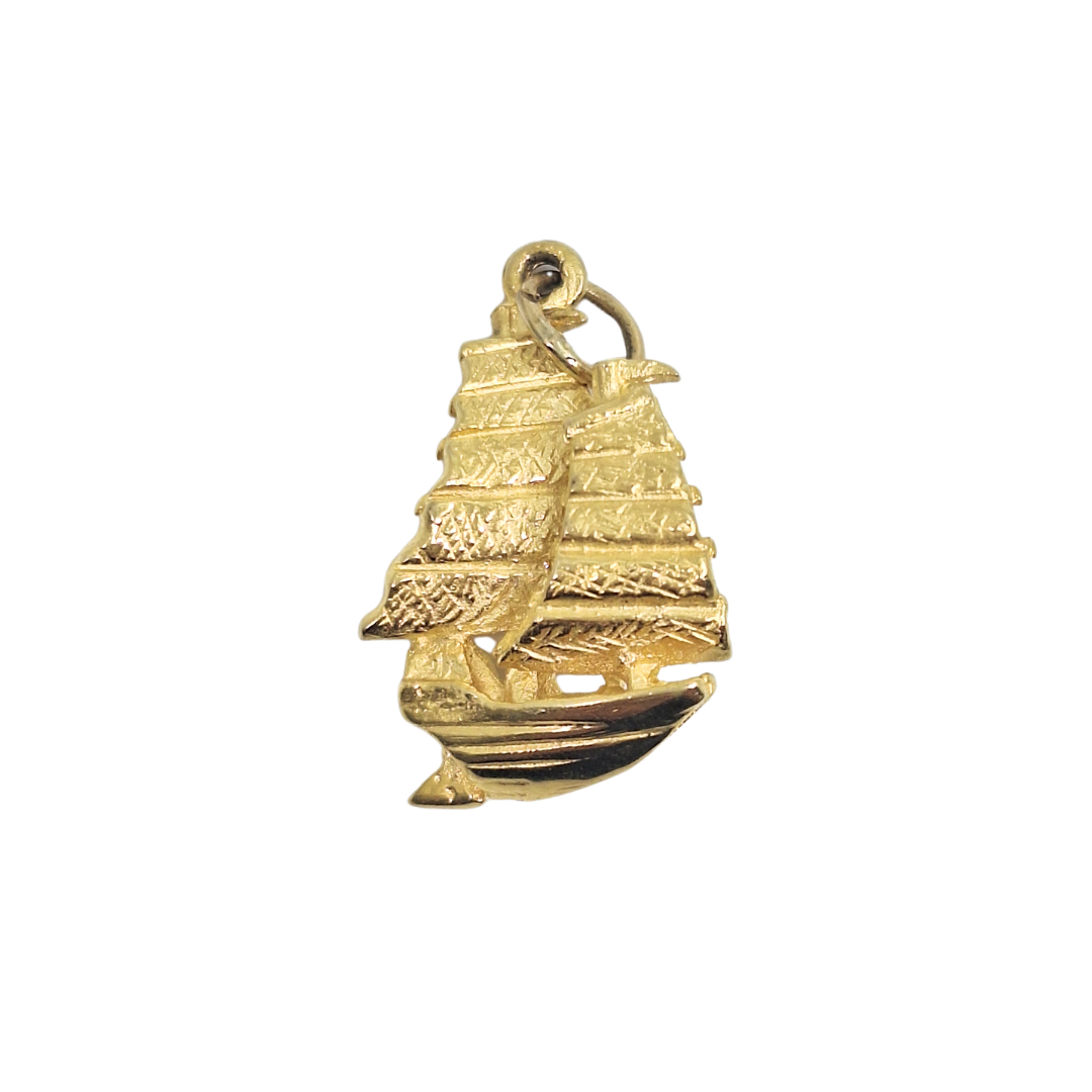 14ct Yellow Gold Ship Charm