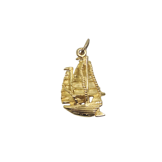 14ct Yellow Gold Ship Charm