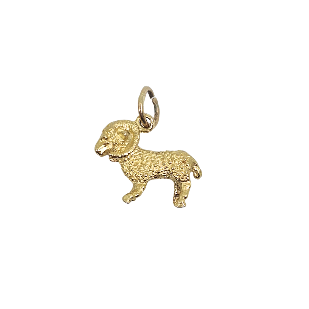 14ct Yellow Gold Aries Ram Charm
