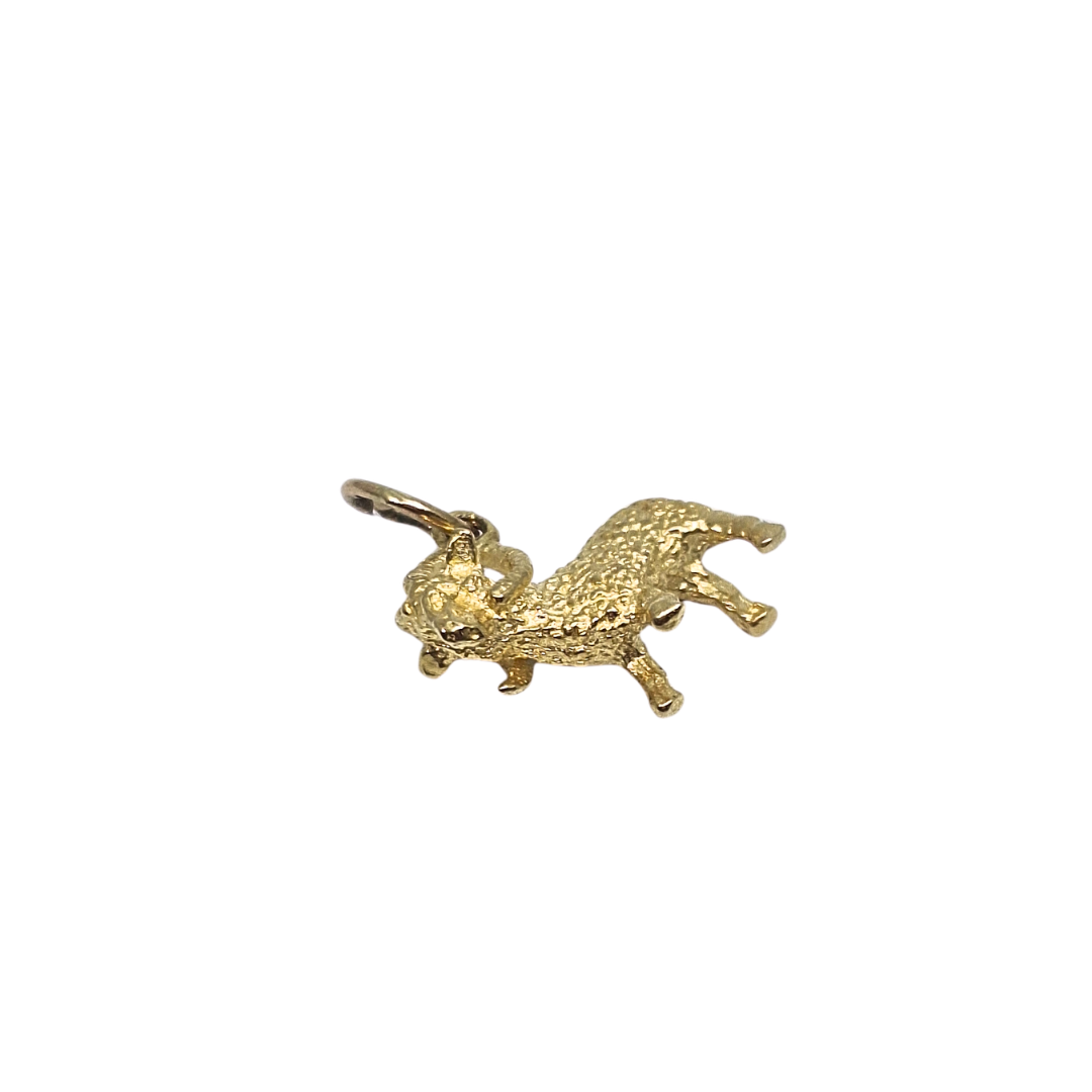 14ct Yellow Gold Aries Ram Charm
