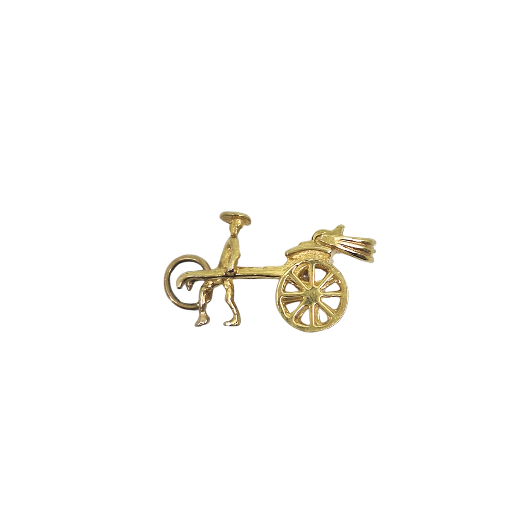 14ct Yellow Gold Rickshaw Cart Charm