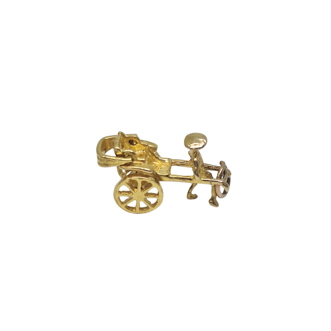 14ct Yellow Gold Rickshaw Cart Charm