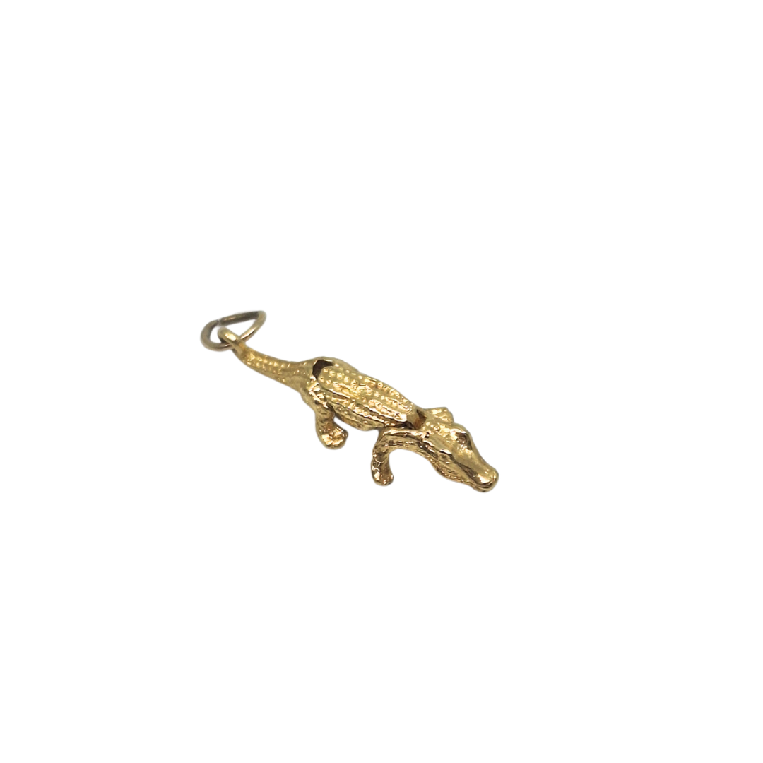 14ct Yellow Gold Articulated Crocodile Charm