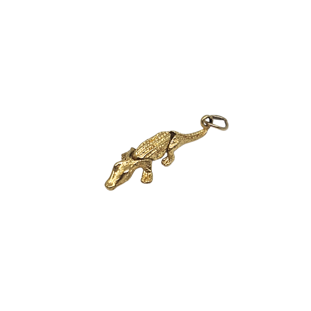 14ct Yellow Gold Articulated Crocodile Charm