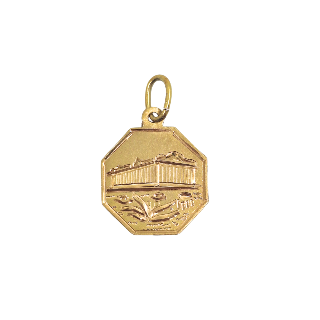 14ct Yellow Gold Greek Parthenon Pendant