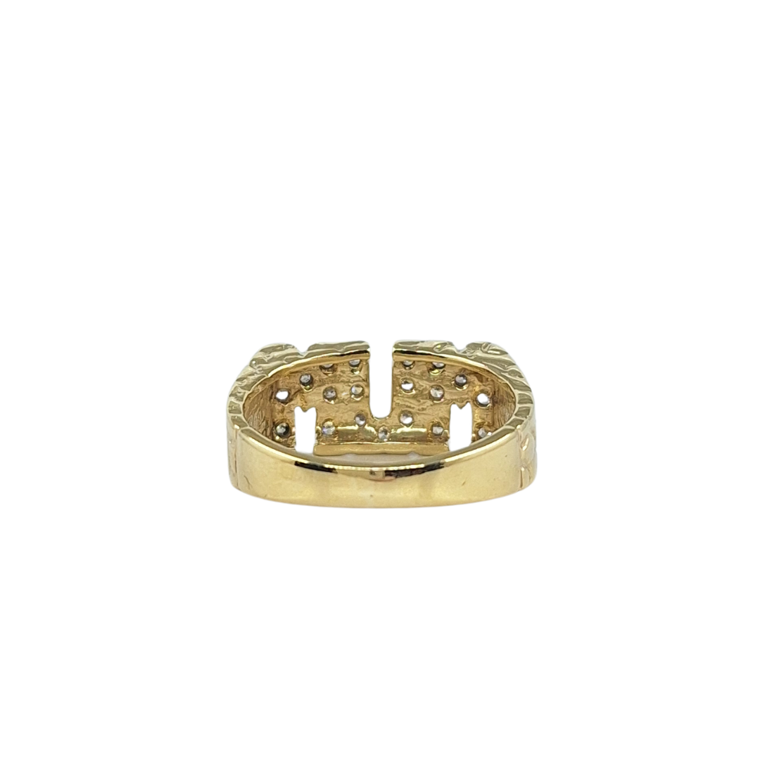 9ct Yellow Gold CZ Mum Ring