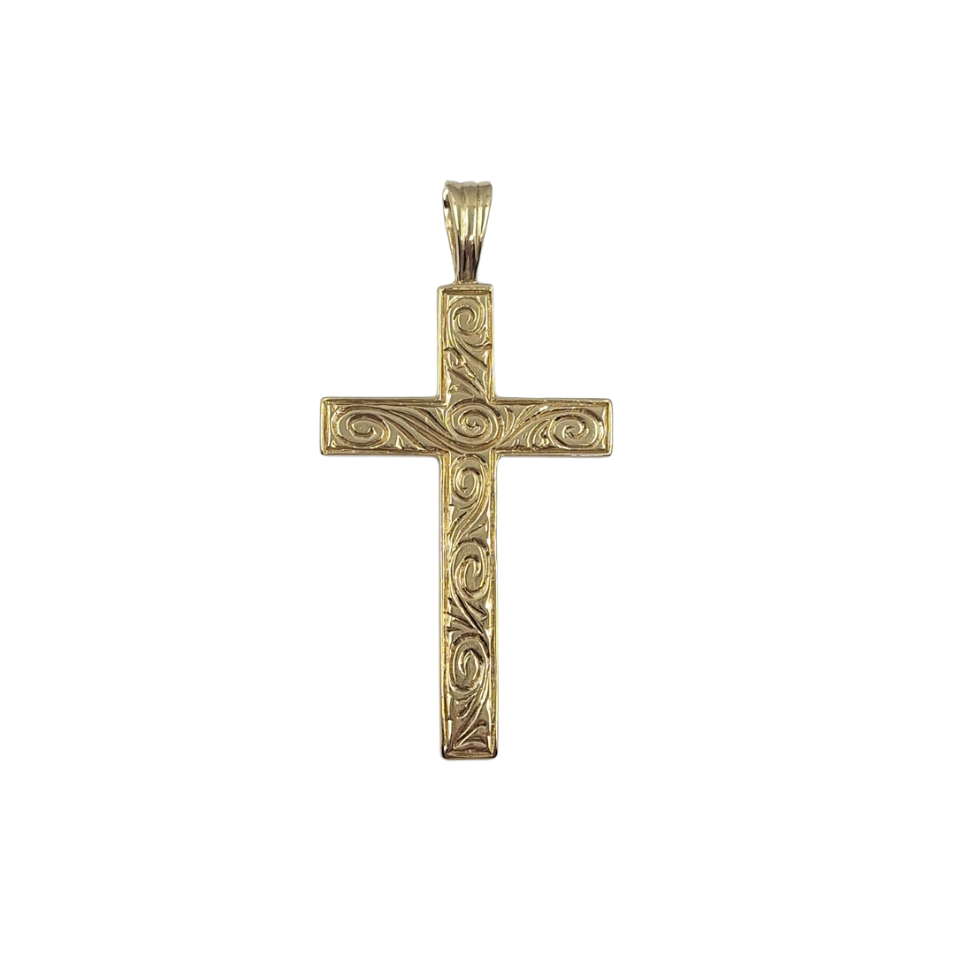 9ct Yellow Gold Patterned Cross