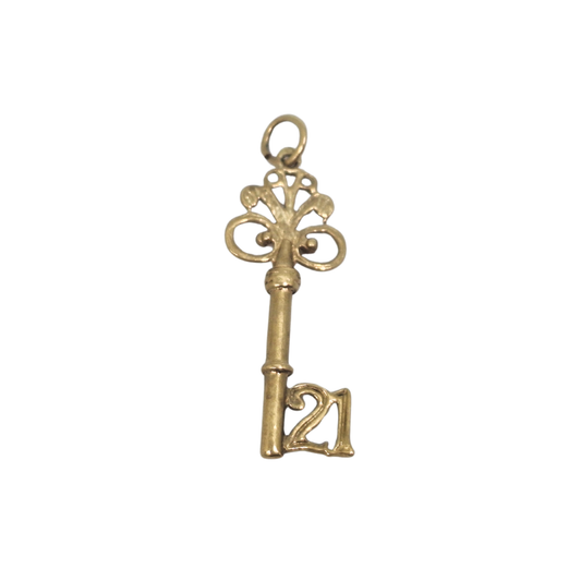 9ct Yellow Gold 21 Key Charm